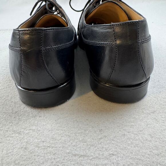 Vtg 12 M Adolfo Made In Italy Black Leather Cap Toe Oxford Shoes Mens Dress Shoe main image 8